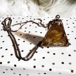 Gold and Silver Triangle Pendant Necklace